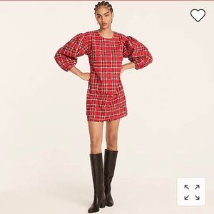 J crew holiday red plaid dress in new condition